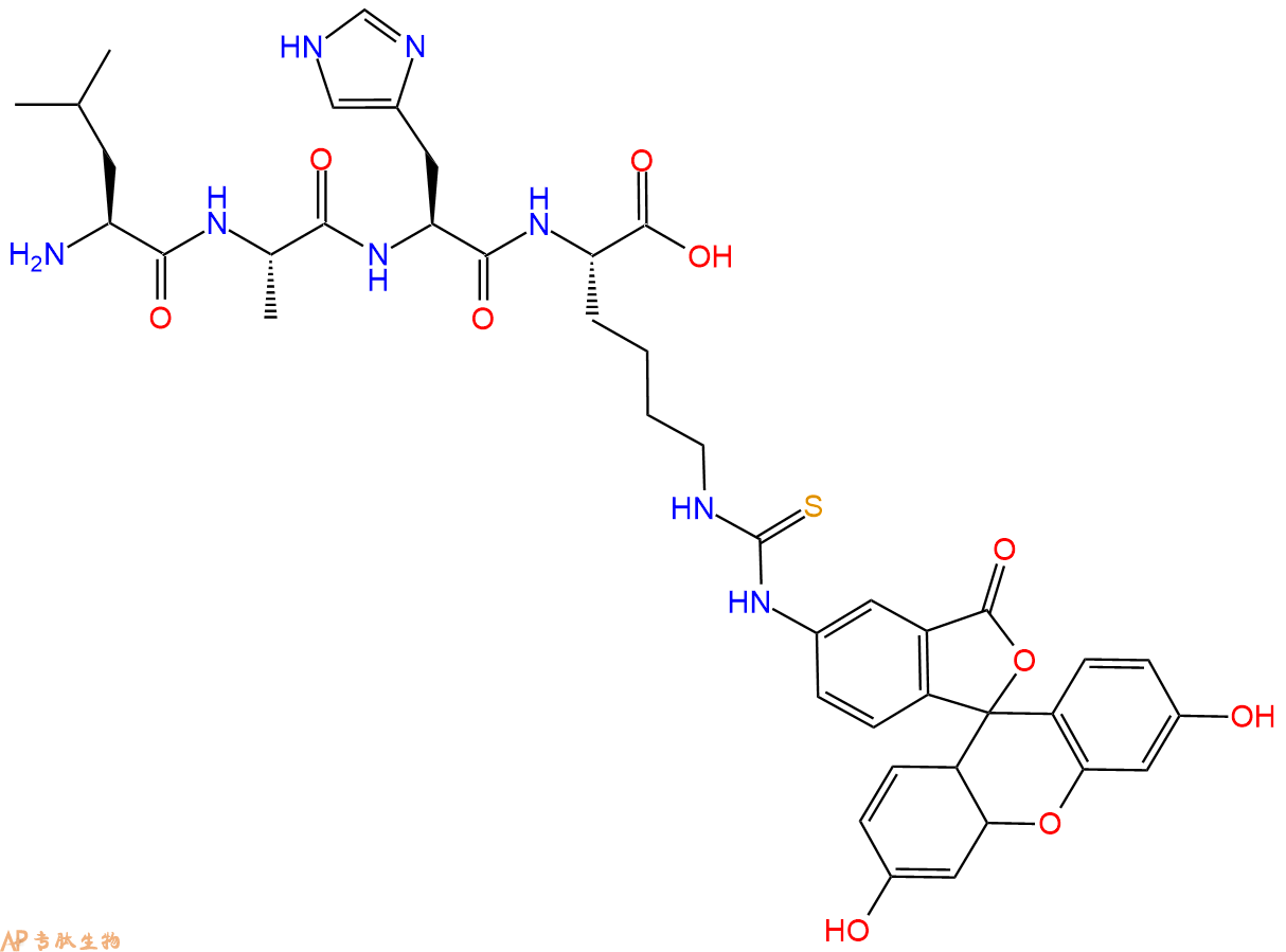 专肽生物产品H2N-Leu-Ala-His-Lys(Fitc)-COOH