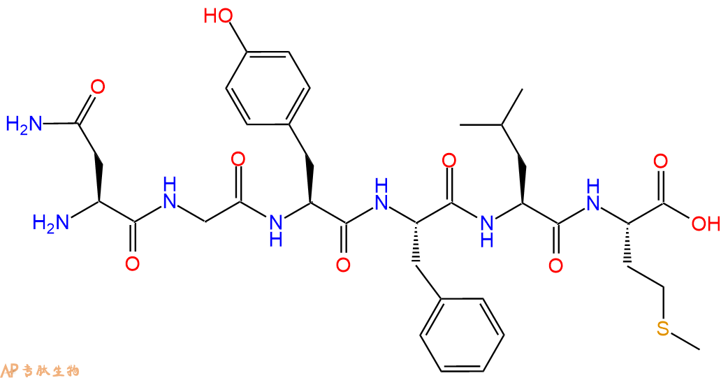 专肽生物产品H2N-Asn-Gly-Tyr-Phe-Leu-Met-COOH