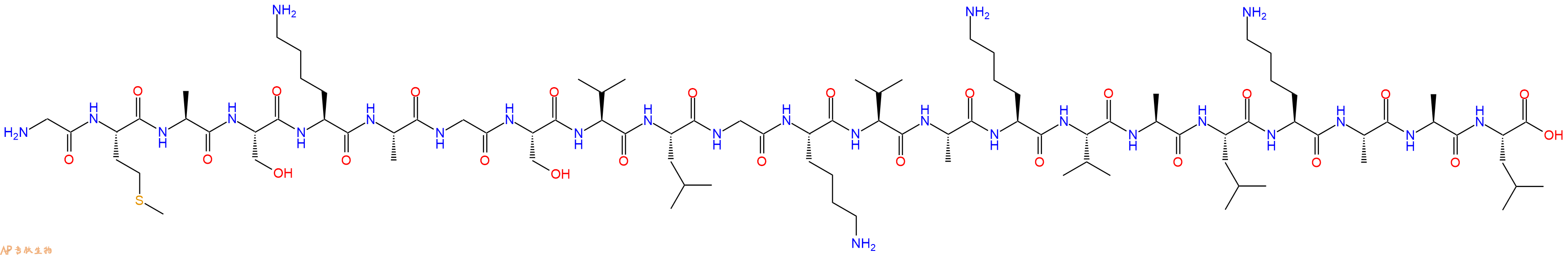 专肽生物产品H2N-Gly-Met-Ala-Ser-Lys-Ala-Gly-Ser-Val-Leu-Gly-Lys-Val-Ala-Lys-Val-Ala-Leu-Lys-Ala-Ala-Leu-COOH