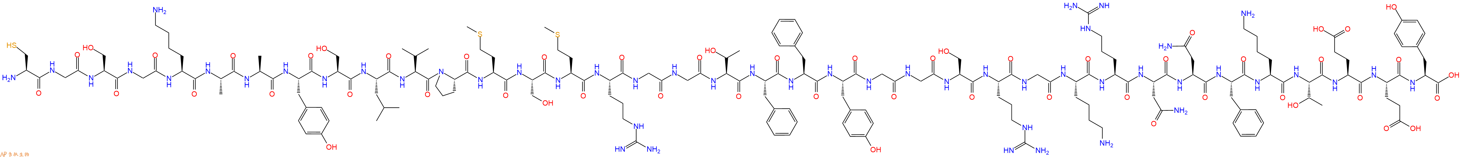 专肽生物产品H2N-Cys-Gly-Ser-Gly-Lys-Ala-Ala-Tyr-Ser-Leu-Val-Pro-Met-Ser-Met-Arg-Gly-Gly-Thr-Phe-Phe-Tyr-Gly-Gly-Ser-Arg-Gly-Lys-Arg-Asn-Asn-Phe-Lys-Thr-Glu-Glu-Tyr-COOH