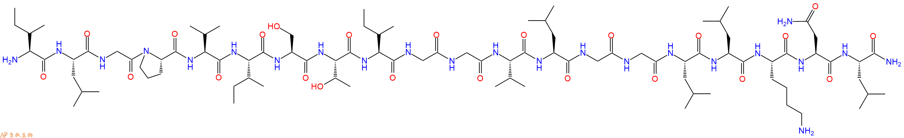 专肽生物产品H2N-Ile-Leu-Gly-Pro-Val-Ile-Ser-Thr-Ile-Gly-Gly-Val-Leu-Gly-Gly-Leu-Leu-Lys-Asn-Leu-NH2