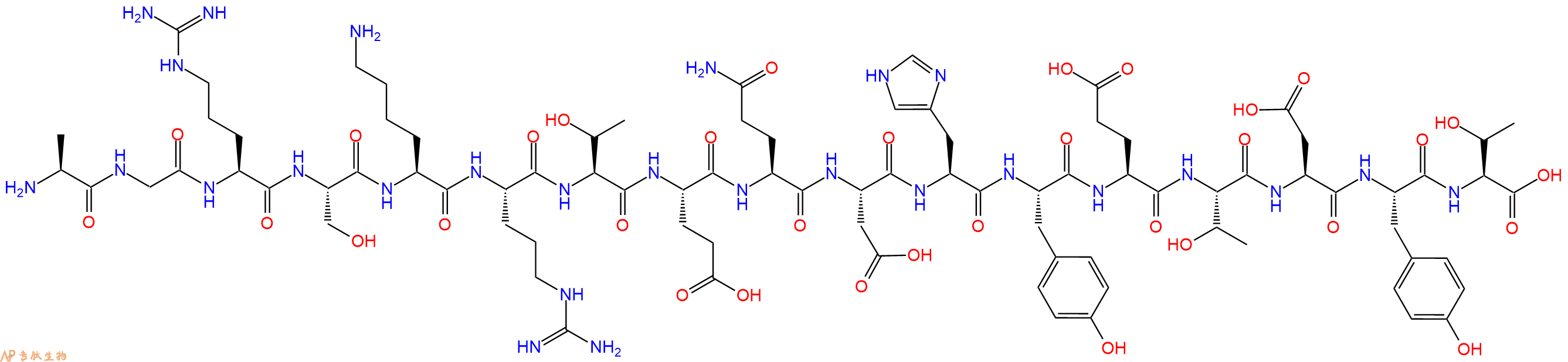 专肽生物产品H2N-Ala-Gly-Arg-Ser-Lys-Arg-Thr-Glu-Gln-Asp-His-Tyr-Glu-Thr-Asp-Tyr-Thr-COOH