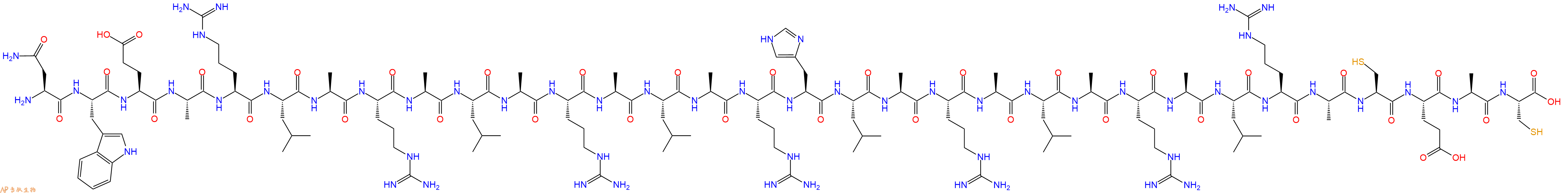 专肽生物产品H2N-Asn-Trp-Glu-Ala-Arg-Leu-Ala-Arg-Ala-Leu-Ala-Arg-Ala-Leu-Ala-Arg-His-Leu-Ala-Arg-Ala-Leu-Ala-Arg-Ala-Leu-Arg-Ala-Cys-Glu-Ala-Cys-COOH