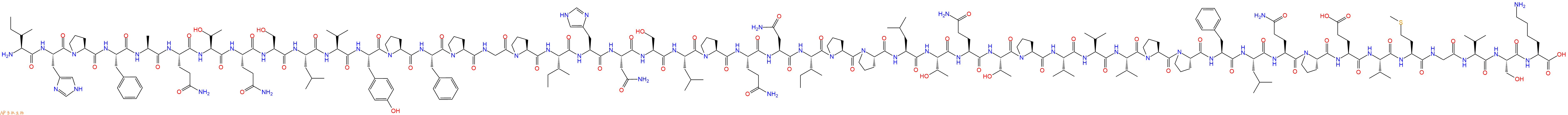 专肽生物产品H2N-Ile-His-Pro-Phe-Ala-Gln-Thr-Gln-Ser-Leu-Val-Tyr-Pro-Phe-Pro-Gly-Pro-Ile-His-Asn-Ser-Leu-Pro-Gln-Asn-Ile-Pro-Pro-Leu-Thr-Gln-Thr-Pro-Val-Val-Val-Pro-Pro-Phe-Leu-Gln-Pro-Glu-Val-Met-Gly-Val-Ser-Lys-COOH