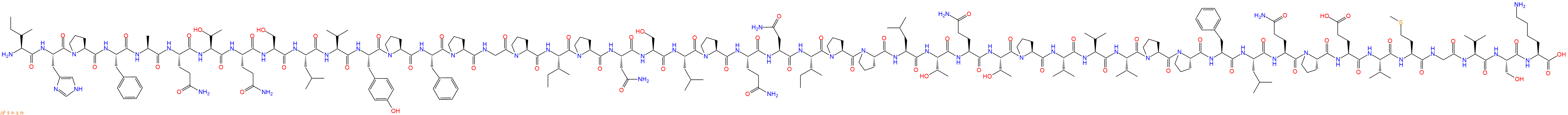 专肽生物产品H2N-Ile-His-Pro-Phe-Ala-Gln-Thr-Gln-Ser-Leu-Val-Tyr-Pro-Phe-Pro-Gly-Pro-Ile-Pro-Asn-Ser-Leu-Pro-Gln-Asn-Ile-Pro-Pro-Leu-Thr-Gln-Thr-Pro-Val-Val-Val-Pro-Pro-Phe-Leu-Gln-Pro-Glu-Val-Met-Gly-Val-Ser-Lys-COOH