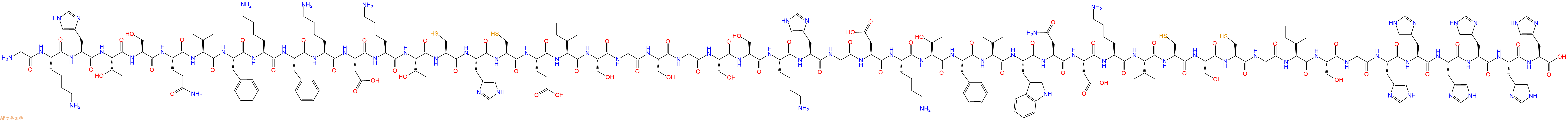 专肽生物产品H2N-Gly-Lys-His-Thr-Ser-Gln-Val-Phe-Lys-Phe-Lys-Asp-Lys-Thr-Cys-His-Cys-Glu-Ile-Ser-Gly-Ser-Gly-Ser-Ser-Lys-His-Gly-Asp-Lys-Thr-Phe-Val-Trp-Asn-Asp-Lys-Val-Cys-Ser-Cys-Gly-Ile-Ser-Gly-His-His-His-His-His-His-COOH