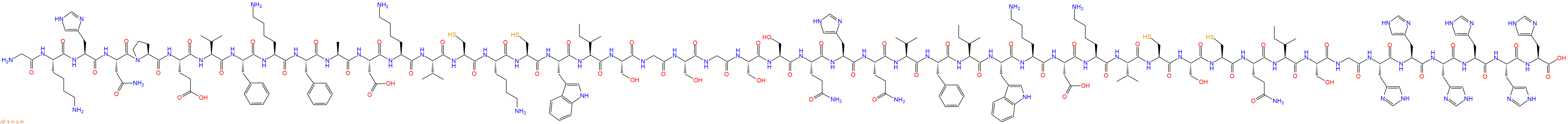 专肽生物产品H2N-Gly-Lys-His-Asn-Pro-Glu-Val-Phe-Lys-Phe-Ala-Asp-Lys-Val-Cys-Lys-Cys-Trp-Ile-Ser-Gly-Ser-Gly-Ser-Ser-Gln-His-Gln-Val-Phe-Ile-Trp-Lys-Asp-Lys-Val-Cys-Ser-Cys-Gln-Ile-Ser-Gly-His-His-His-His-His-His-COOH