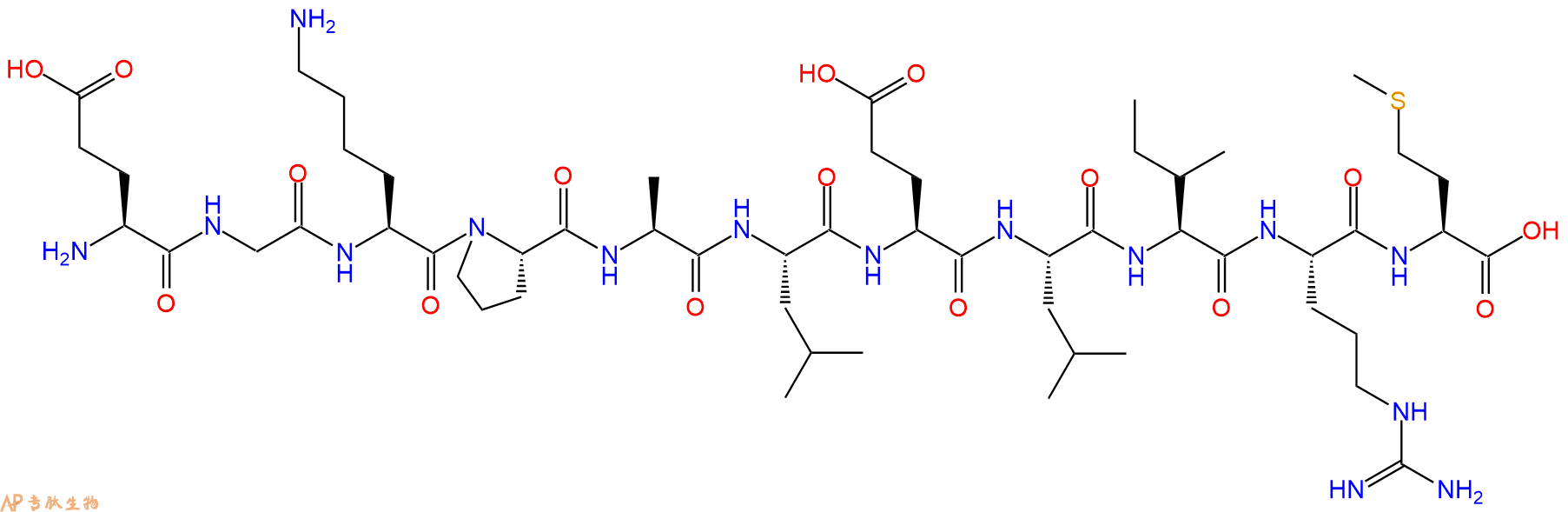 专肽生物产品H2N-Glu-Gly-Lys-Pro-Ala-Leu-Glu-Leu-Ile-Arg-Met-COOH