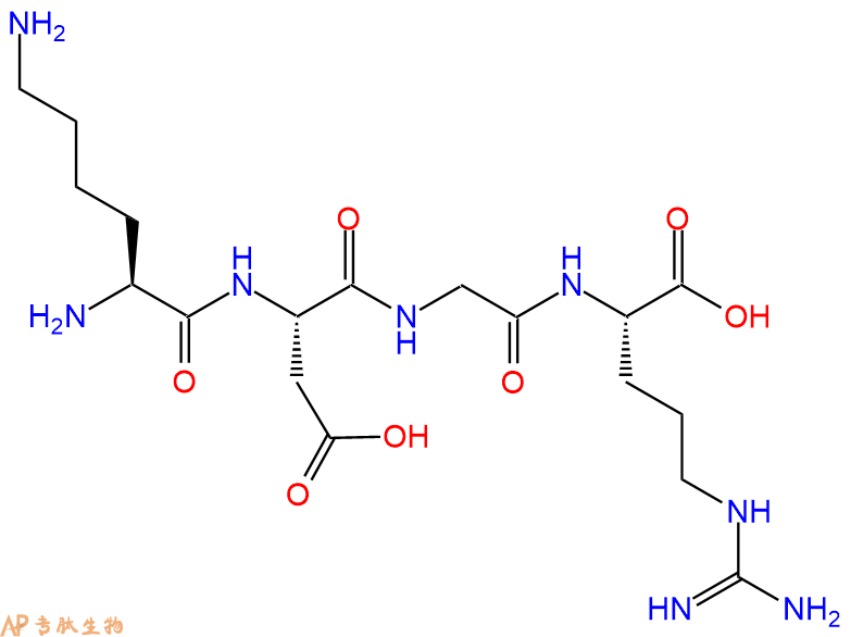 专肽生物产品H2N-Lys-Asp-Gly-Arg-COOH