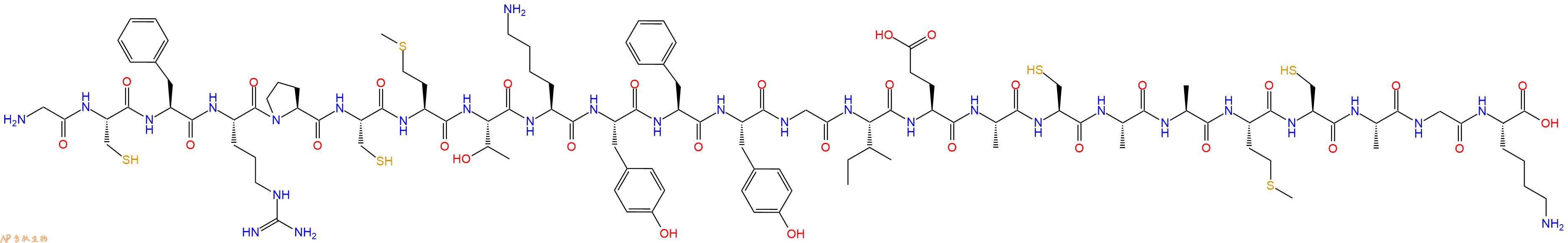 专肽生物产品H2N-Gly-Cys-Phe-Arg-Pro-Cys-Met-Thr-Lys-Tyr-Phe-Tyr-Gly-Ile-Glu-Ala-Cys-Ala-Ala-Met-Cys-Ala-Gly-Lys-COOH