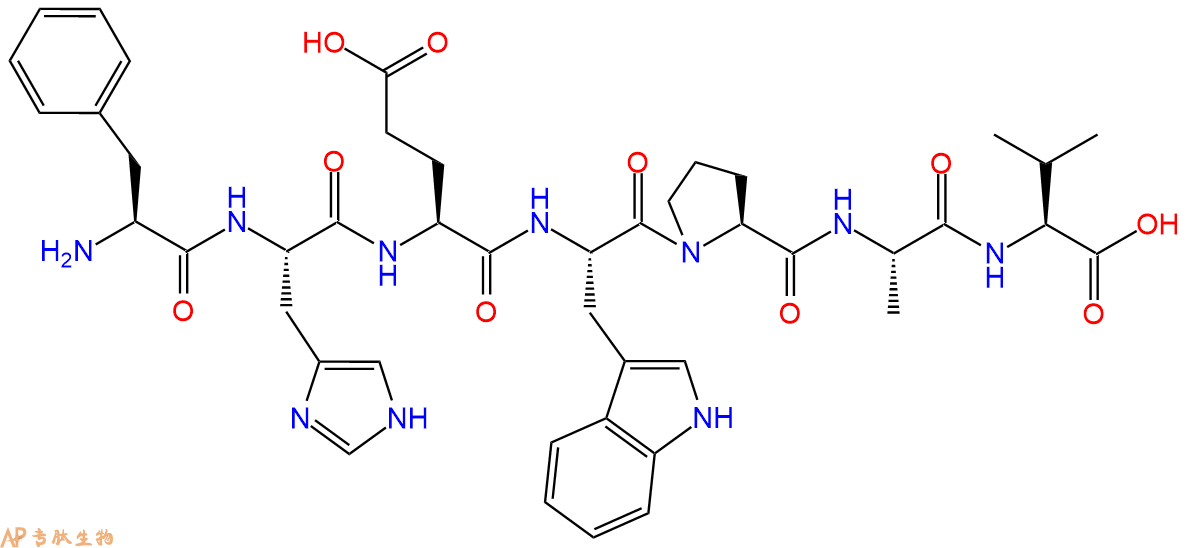专肽生物产品H2N-Phe-His-Glu-Trp-Pro-Ala-Val-COOH