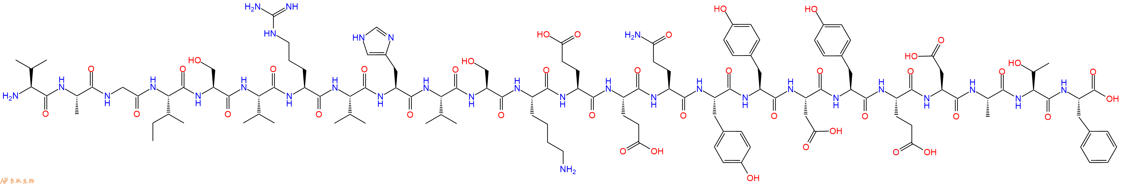 专肽生物产品H2N-Val-Ala-Gly-Ile-Ser-Val-Arg-Val-His-Val-Ser-Lys-Glu-Glu-Gln-Tyr-Tyr-Asp-Tyr-Glu-Asp-Ala-Thr-Phe-COOH