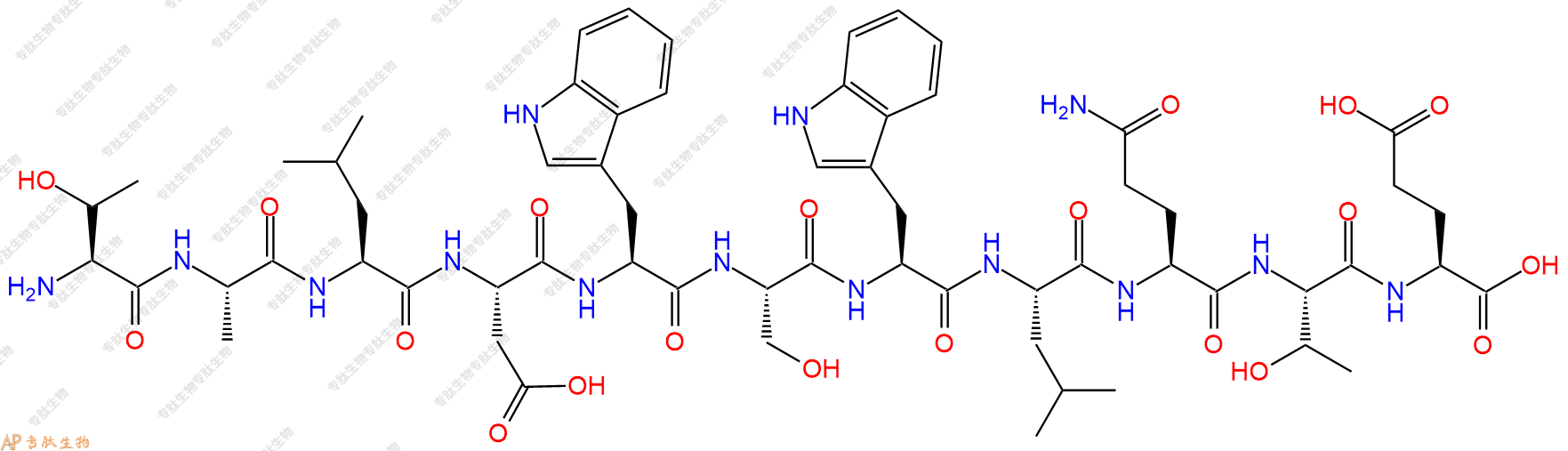 专肽生物产品H2N-Thr-Ala-Leu-Asp-Trp-Ser-Trp-Leu-Gln-Thr-Glu-COOH