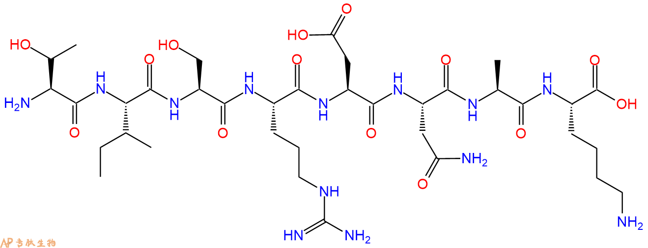 专肽生物产品H2N-Thr-Ile-Ser-Arg-Asp-Asn-Ala-Lys-COOH