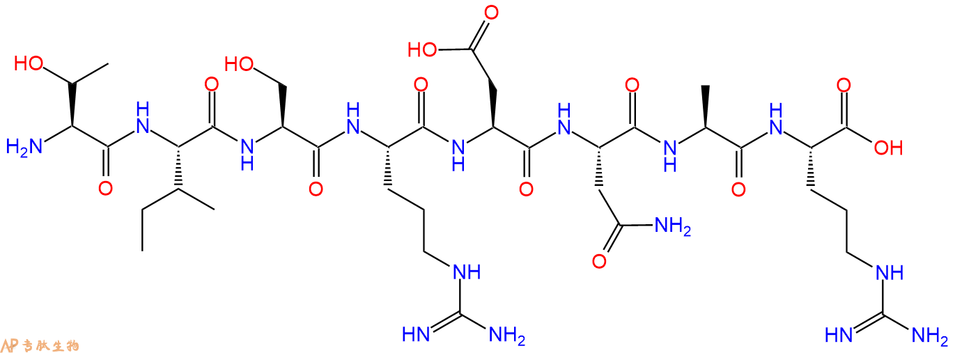 专肽生物产品H2N-Thr-Ile-Ser-Arg-Asp-Asn-Ala-Arg-COOH