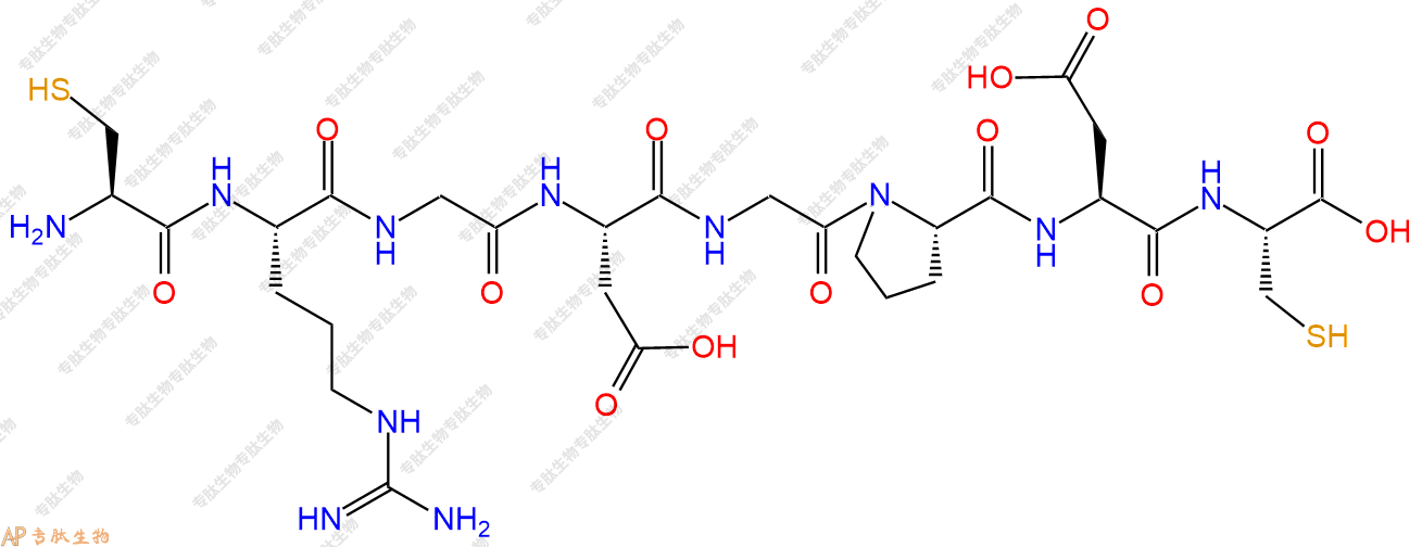 专肽生物产品H2N-Cys-Arg-Gly-Asp-Gly-Pro-Asp-Cys-COOH