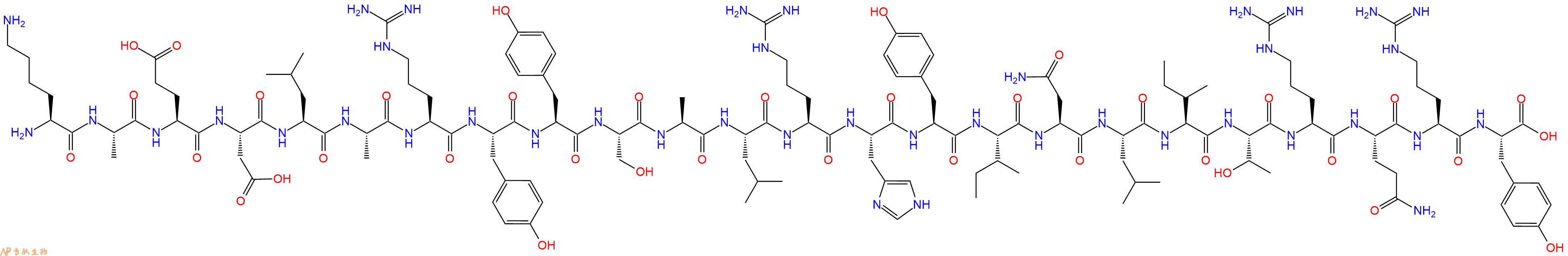 专肽生物产品H2N-Lys-Ala-Glu-Asp-Leu-Ala-Arg-Tyr-Tyr-Ser-Ala-Leu-Arg-His-Tyr-Ile-Asn-Leu-Ile-Thr-Arg-Gln-Arg-Tyr-COOH