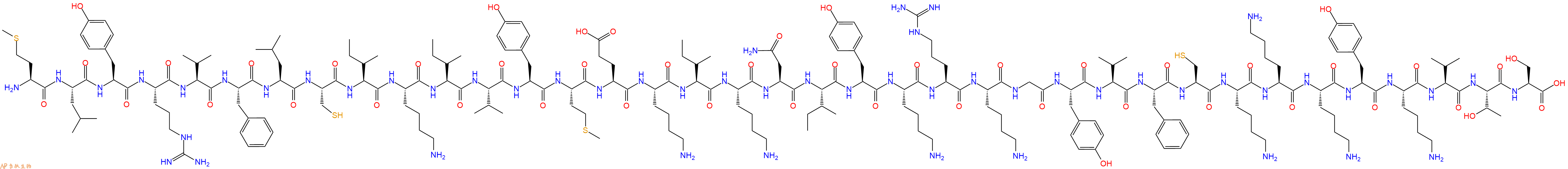 专肽生物产品H2N-Met-Leu-Tyr-Arg-Val-Phe-Leu-Cys-Ile-Lys-Ile-Val-Tyr-Met-Glu-Lys-Ile-Lys-Asn-Ile-Tyr-Lys-Arg-Lys-Gly-Tyr-Val-Phe-Cys-Lys-Lys-Lys-Tyr-Lys-Val-Thr-Ser-COOH