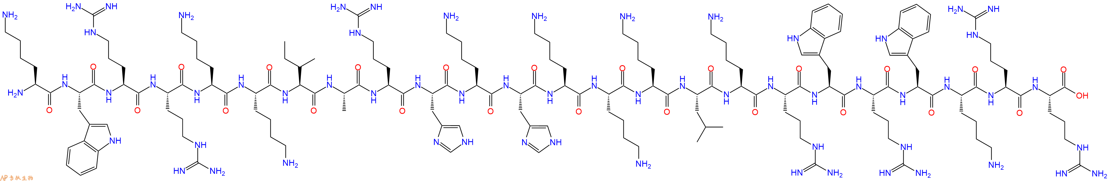 专肽生物产品H2N-Lys-Trp-Arg-Arg-Lys-Lys-Ile-Ala-Arg-His-Lys-His-Lys-Lys-Lys-Leu-Lys-Arg-Trp-Arg-Trp-Lys-Arg-Arg-COOH