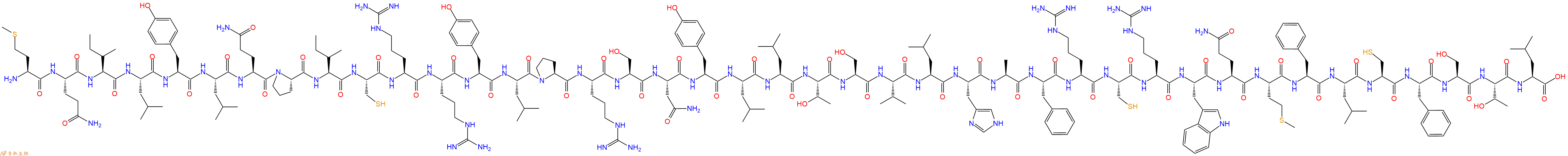 专肽生物产品H2N-Met-Gln-Ile-Leu-Tyr-Leu-Gln-Pro-Ile-Cys-Arg-Arg-Tyr-Leu-Pro-Arg-Ser-Asn-Tyr-Leu-Leu-Thr-Ser-Val-Leu-His-Ala-Phe-Arg-Cys-Arg-Trp-Gln-Met-Phe-Leu-Cys-Phe-Ser-Thr-Leu-COOH