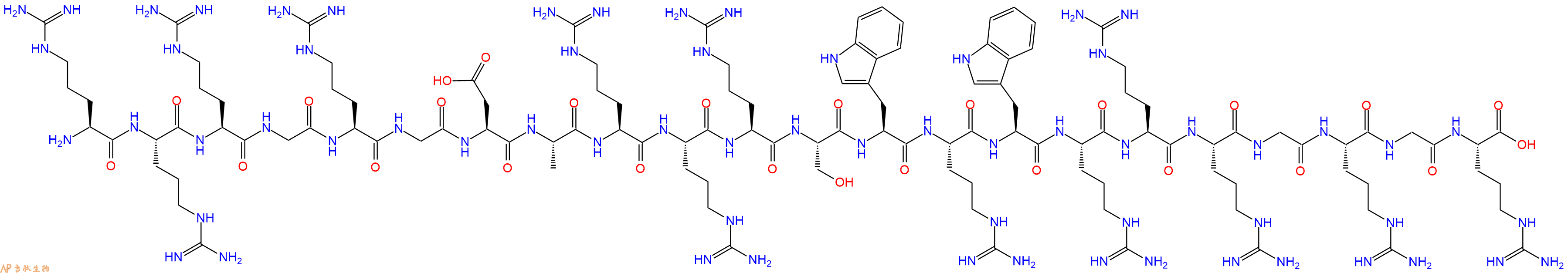 专肽生物产品H2N-Arg-Arg-Arg-Gly-Arg-Gly-Asp-Ala-Arg-Arg-Arg-Ser-Trp-Arg-Trp-Arg-Arg-Arg-Gly-Arg-Gly-Arg-COOH