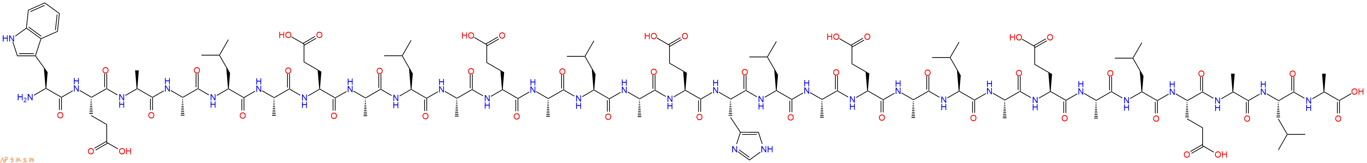 专肽生物产品H2N-Trp-Glu-Ala-Ala-Leu-Ala-Glu-Ala-Leu-Ala-Glu-Ala-Leu-Ala-Glu-His-Leu-Ala-Glu-Ala-Leu-Ala-Glu-Ala-Leu-Glu-Ala-Leu-Ala-COOH