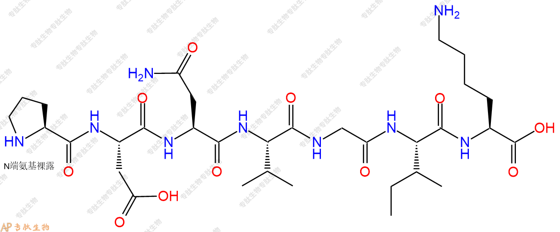 专肽生物产品H2N-Pro-Asp-Asn-Val-Gly-Ile-Lys-COOH