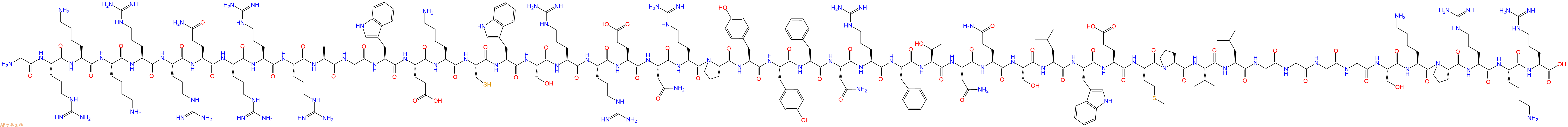专肽生物产品H2N-Gly-Arg-Lys-Lys-Arg-Arg-Gln-Arg-Arg-Arg-Ala-Gly-Trp-Glu-Lys-Cys-Trp-Ser-Arg-Arg-Glu-Asn-Arg-Pro-Tyr-Tyr-Phe-Asn-Arg-Phe-Thr-Asn-Gln-Ser-Leu-Trp-Glu-Met-Pro-Val-Leu-Gly-Gly-Gly-Gly-Ser-Lys-Pro-Arg-Lys-Arg-COOH