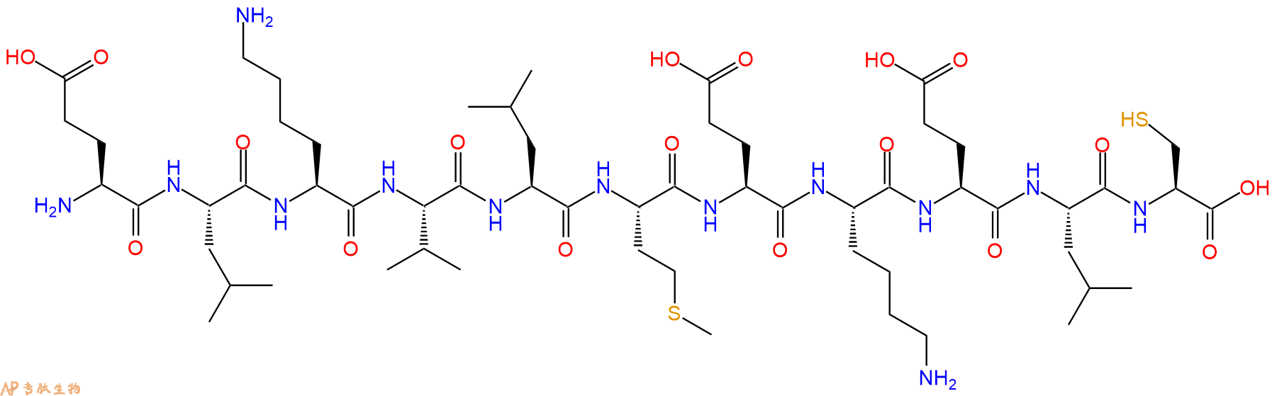专肽生物产品H2N-Glu-Leu-Lys-Val-Leu-Met-Glu-Lys-Glu-Leu-Cys-COOH