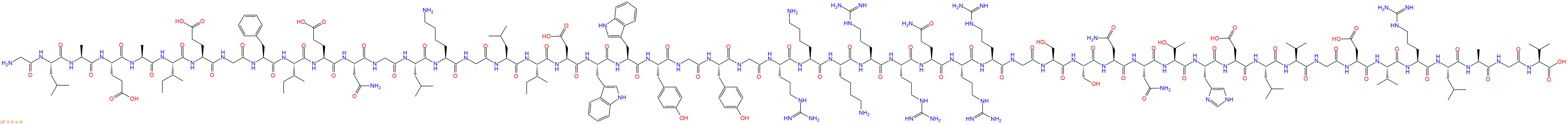 专肽生物产品H2N-Gly-Leu-Ala-Glu-Ala-Ile-Glu-Gly-Phe-Ile-Glu-Asn-Gly-Leu-Lys-Gly-Leu-Ile-Asp-Trp-Trp-Tyr-Gly-Tyr-Gly-Arg-Lys-Lys-Arg-Arg-Gln-Arg-Arg-Gly-Ser-Ser-Asn-Asn-Thr-His-Asp-Leu-Val-Gly-Asp-Val-Arg-Leu-Ala-Gly-Val-COOH