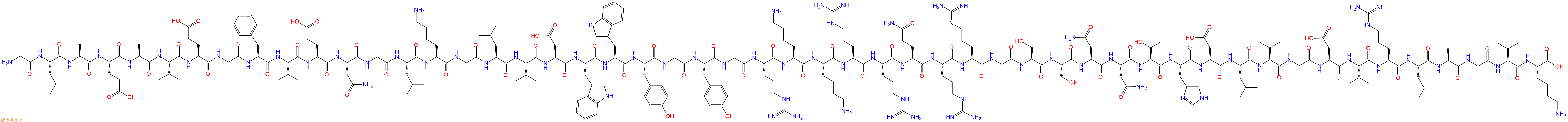 专肽生物产品H2N-Gly-Leu-Ala-Glu-Ala-Ile-Glu-Gly-Phe-Ile-Glu-Asn-Gly-Leu-Lys-Gly-Leu-Ile-Asp-Trp-Trp-Tyr-Gly-Tyr-Gly-Arg-Lys-Lys-Arg-Arg-Gln-Arg-Arg-Gly-Ser-Ser-Asn-Asn-Thr-His-Asp-Leu-Val-Gly-Asp-Val-Arg-Leu-Ala-Gly-Val-Lys-COOH