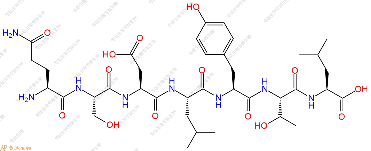 专肽生物产品H2N-Gln-Ser-Asp-Leu-Tyr-Thr-Leu-COOH