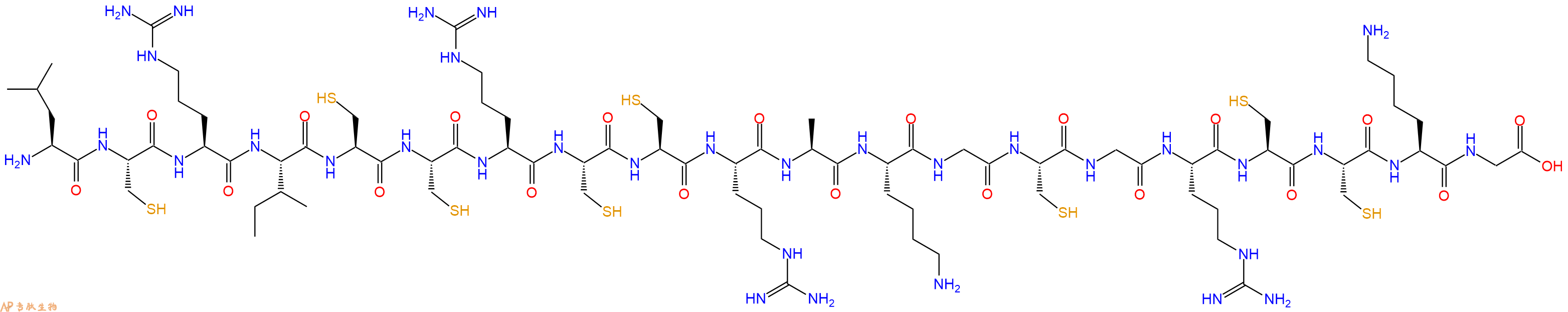 专肽生物产品H2N-Leu-Cys-Arg-Ile-Cys-Cys-Arg-Cys-Cys-Arg-Ala-Lys-Gly-Cys-Gly-Arg-Cys-Cys-Lys-Gly-COOH
