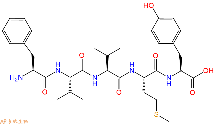 专肽生物产品H2N-Phe-Val-Val-Met-Tyr-COOH