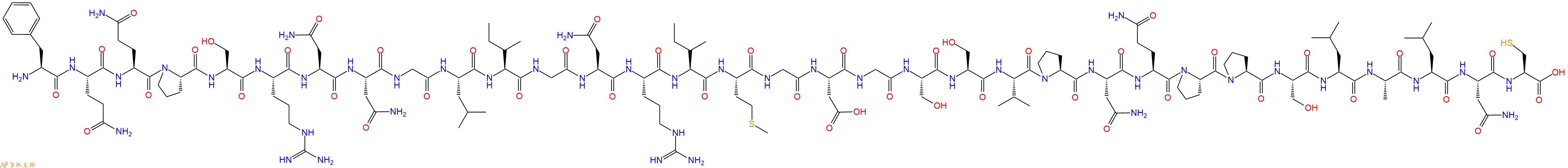 专肽生物产品H2N-Phe-Gln-Gln-Pro-Ser-Arg-Asn-Asn-Gly-Leu-Ile-Gly-Asn-Arg-Ile-Met-Gly-Asp-Gly-Ser-Ser-Val-Pro-Asn-Gln-Pro-Pro-Ser-Leu-Ala-Leu-Asn-Cys-COOH
