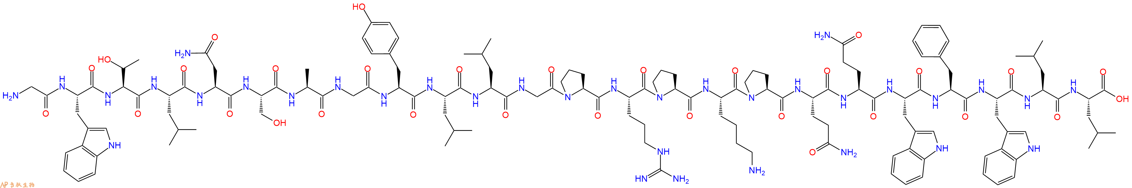 专肽生物产品H2N-Gly-Trp-Thr-Leu-Asn-Ser-Ala-Gly-Tyr-Leu-Leu-Gly-Pro-Arg-Pro-Lys-Pro-Gln-Gln-Trp-Phe-Trp-Leu-Leu-COOH
