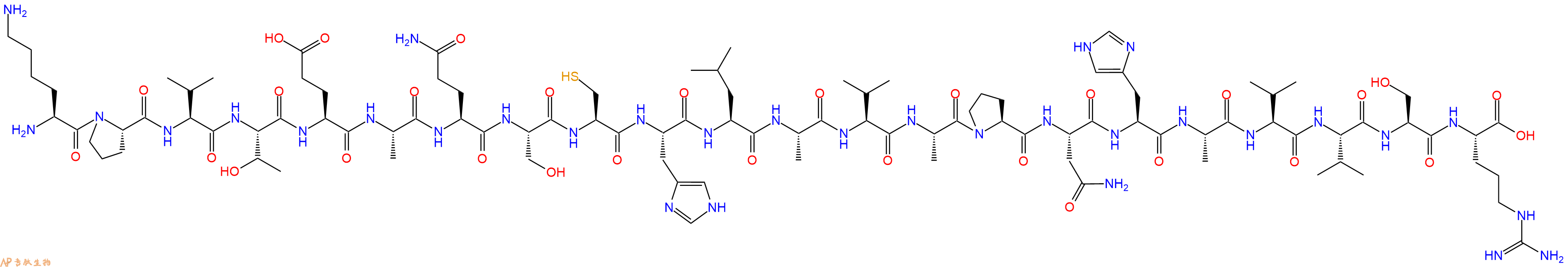 专肽生物产品H2N-Lys-Pro-Val-Thr-Glu-Ala-Gln-Ser-Cys-His-Leu-Ala-Val-Ala-Pro-Asn-His-Ala-Val-Val-Ser-Arg-COOH