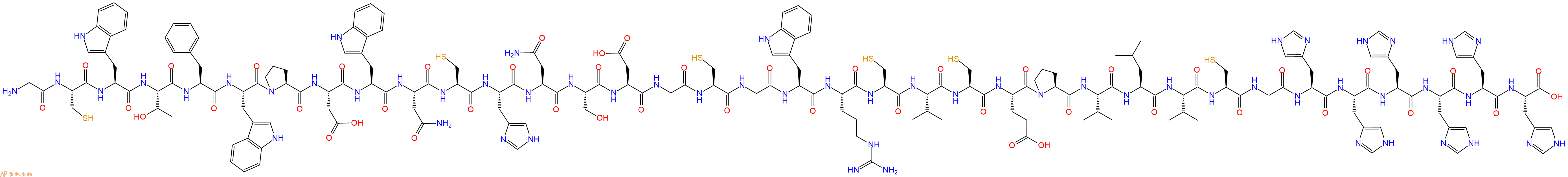 专肽生物产品H2N-Gly-Cys-Trp-Thr-Phe-Trp-Pro-Asp-Trp-Asn-Cys-His-Asn-Ser-Asp-Gly-Cys-Gly-Trp-Arg-Cys-Val-Cys-Glu-Pro-Val-Leu-Val-Cys-Gly-His-His-His-His-His-His-COOH