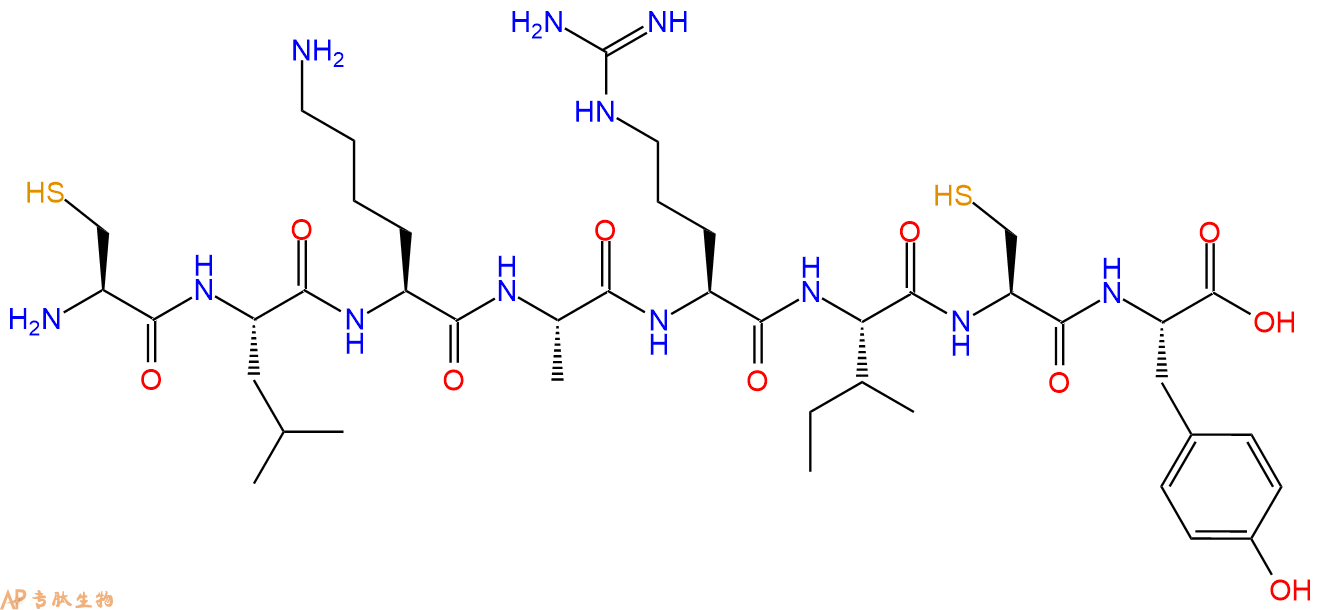 专肽生物产品H2N-Cys-Leu-Lys-Ala-Arg-Ile-Cys-Tyr-COOH