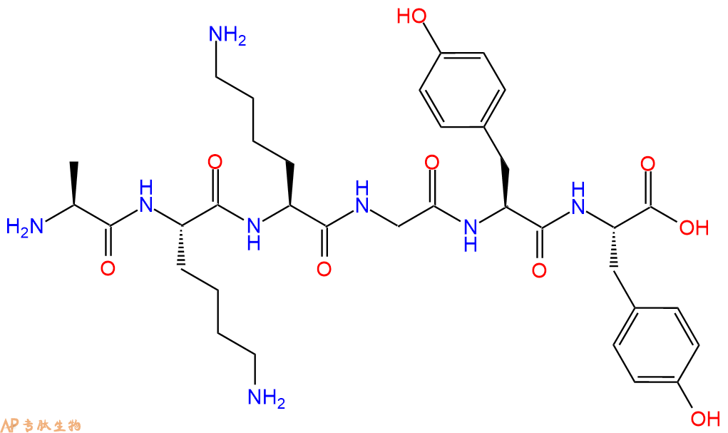 专肽生物产品H2N-Ala-Lys-Lys-Gly-Tyr-Tyr-COOH