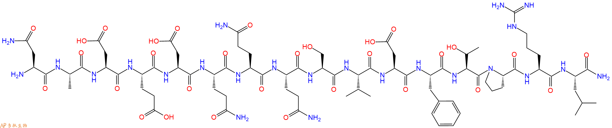 专肽生物产品H2N-Asn-Ala-Asp-Glu-Asp-Gln-Gln-Gln-Ser-Val-Asp-Phe-Thr-Pro-Arg-Leu-NH2