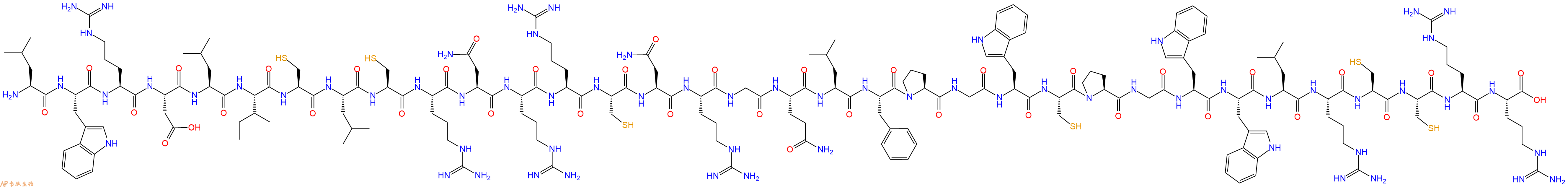 专肽生物产品H2N-Leu-Trp-Arg-Asp-Leu-Ile-Cys-Leu-Cys-Arg-Asn-Arg-Arg-Cys-Asn-Arg-Gly-Gln-Leu-Phe-Pro-Gly-Trp-Cys-Pro-Gly-Trp-Trp-Leu-Arg-Cys-Cys-Arg-Arg-COOH