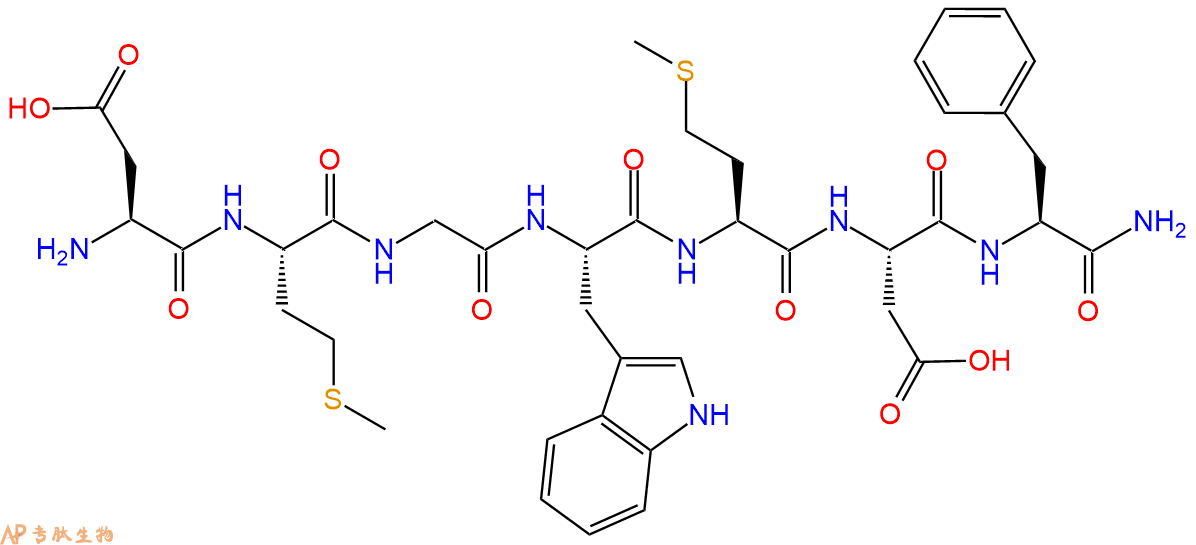 专肽生物产品H2N-Asp-Met-Gly-Trp-Met-Asp-Phe-NH2