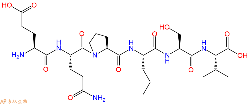 专肽生物产品H2N-Glu-Gln-Pro-Leu-Ser-Val-COOH