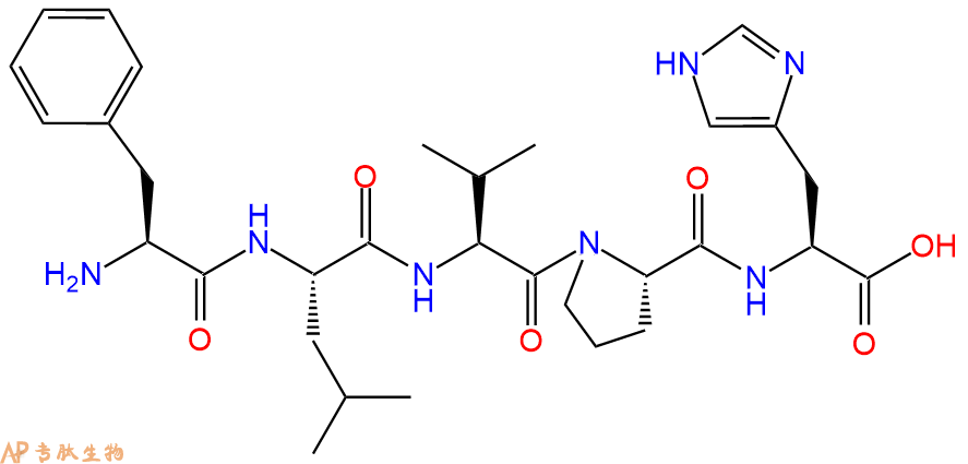 专肽生物产品H2N-Phe-Leu-Val-Pro-His-COOH