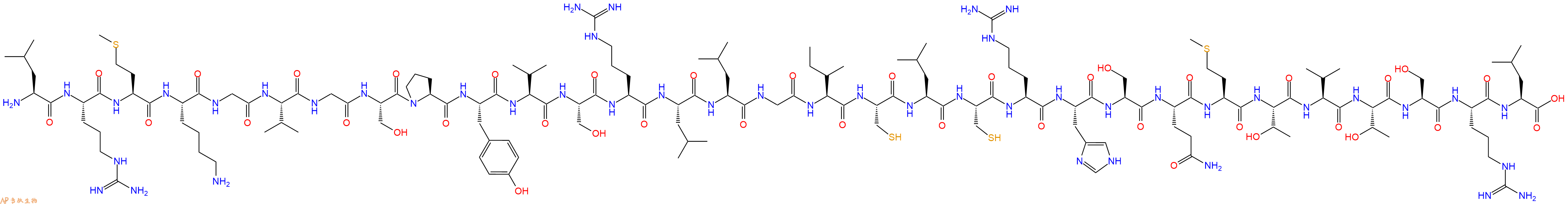 专肽生物产品H2N-Leu-Arg-Met-Lys-Gly-Val-Gly-Ser-Pro-Tyr-Val-Ser-Arg-Leu-Leu-Gly-Ile-Cys-Leu-Cys-Arg-His-Ser-Gln-Met-Thr-Val-Thr-Ser-Arg-Leu-COOH