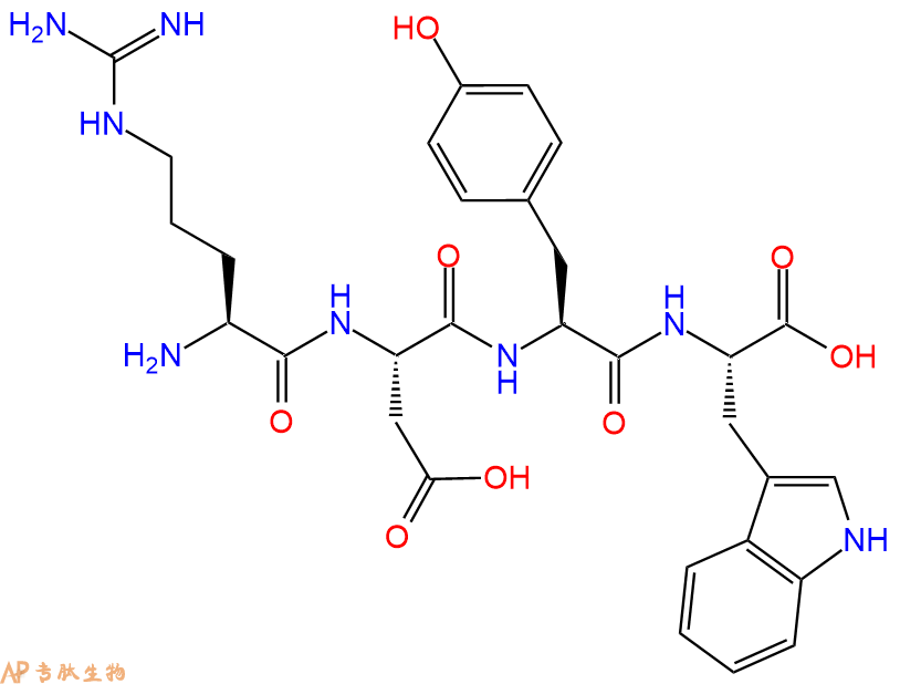 专肽生物产品H2N-Arg-Asp-Tyr-Trp-COOH