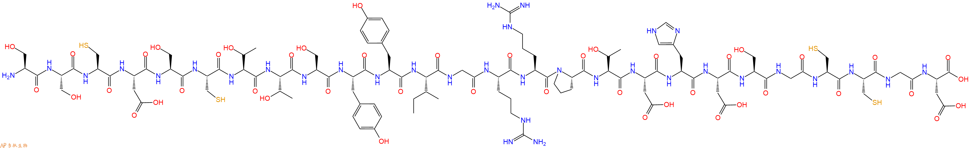 专肽生物产品H2N-Ser-Ser-Cys-Asp-Ser-Cys-Thr-Thr-Ser-Tyr-Tyr-Ile-Gly-Arg-Arg-Pro-Thr-Asp-His-Asp-Ser-Gly-Cys-Cys-Gly-Asp-COOH
