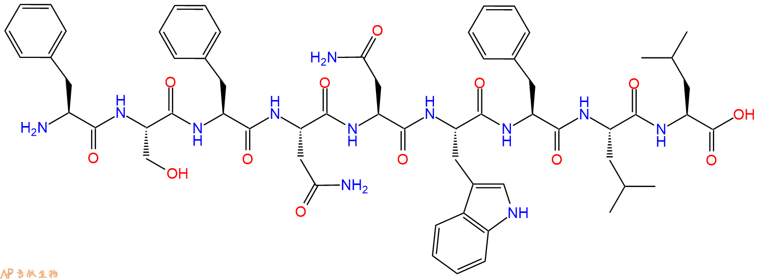 专肽生物产品H2N-Phe-Ser-Phe-Asn-Asn-Trp-Phe-Leu-Leu-COOH
