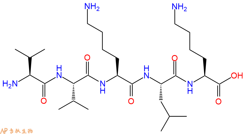 专肽生物产品H2N-Val-Val-Lys-Leu-Lys-COOH
